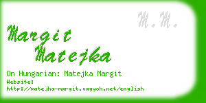 margit matejka business card